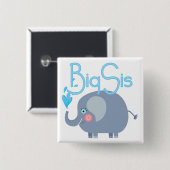 Elephant Big Sis Vierkante Button 5,1 Cm (Voorkant /achterkant)