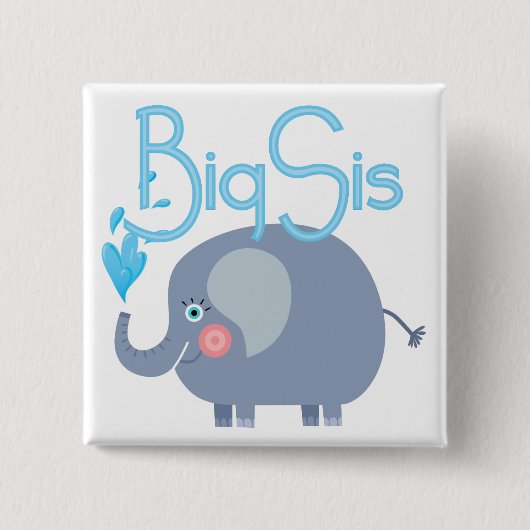 Elephant Big Sis Vierkante Button 5,1 Cm (Voorkant)