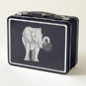 Elephant bij Bowling met Bowling ball (Achterkant)
