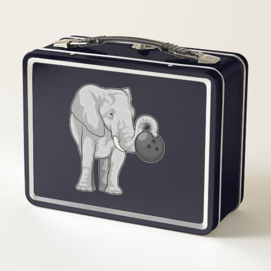 Elephant bij Bowling met Bowling ball (Achterkant)