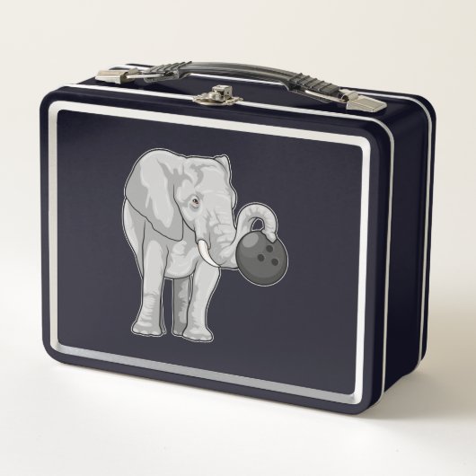 Elephant bij Bowling met Bowling ball (Voorkant)