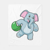 Elephant bij Bowling met Bowling ball Fleece Deken (Voorkant)