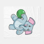 Elephant bij Bowling met Bowling ball Fleece Deken (Voorkant (Horizontaal))