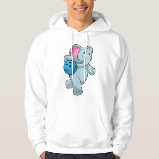 Elephant bij Bowling met Bowling ball Hoodie (Voorkant)