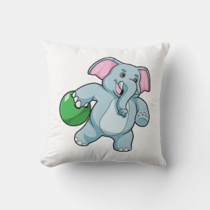 Elephant bij Bowling met Bowling ball Kussen
