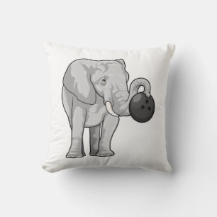 Elephant bij Bowling met Bowling ball Kussen