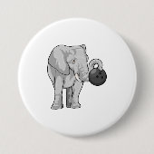 Elephant bij Bowling met Bowling ball Ronde Button 7,6 Cm (Voorkant)