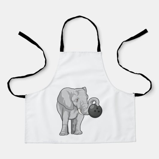 Elephant bij Bowling met Bowling ball Schort (Voorkant)