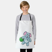 Elephant bij Bowling met Bowling ball Schort (Gedragen)