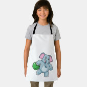 Elephant bij Bowling met Bowling ball Schort (Insitu)