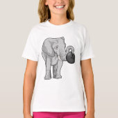 Elephant bij Bowling met Bowling ball T-shirt (Voorkant)