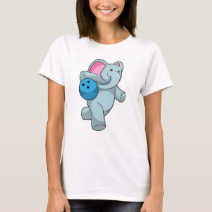 Elephant bij Bowling met Bowling ball T-shirt