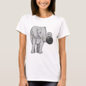 Elephant bij Bowling met Bowling ball T-shirt (Voorkant)