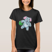 Elephant bij Bowling met Bowling ball T-shirt (Voorkant)