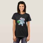 Elephant bij Bowling met Bowling ball T-shirt (Voorkant volledig)