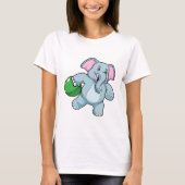 Elephant bij Bowling met Bowling ball T-shirt (Voorkant)