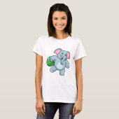 Elephant bij Bowling met Bowling ball T-shirt (Voorkant volledig)