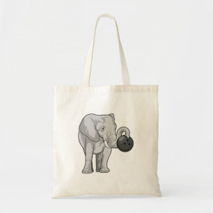 Elephant bij Bowling met Bowling ball Tote Bag