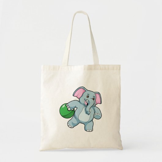 Elephant bij Bowling met Bowling ball Tote Bag (Voorkant)