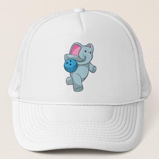 Elephant bij Bowling met Bowling ball Trucker Pet (Voorkant)