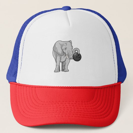 Elephant bij Bowling met Bowling ball Trucker Pet (Voorkant)