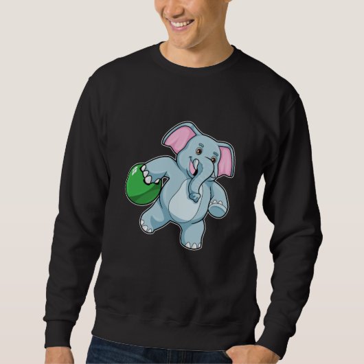 Elephant bij Bowling met Bowling ball Trui (Voorkant)