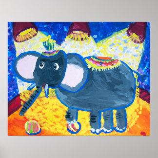 Elephant bij Circus Poster