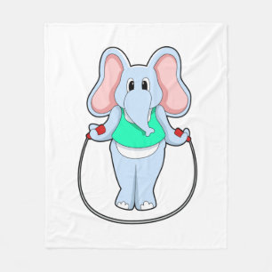 Elephant bij fitness met afneemtouw.PNG Fleece Deken
