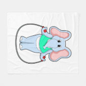 Elephant bij fitness met afneemtouw.PNG Fleece Deken (Voorkant (Horizontaal))