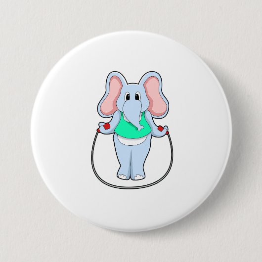 Elephant bij fitness met afneemtouw.PNG Ronde Button 7,6 Cm (Voorkant)