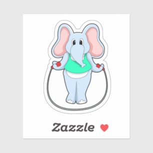 Elephant bij fitness met afneemtouw.PNG Sticker
