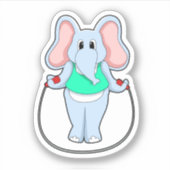 Elephant bij fitness met afneemtouw.PNG Sticker (Voorkant)