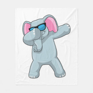 Elephant bij Hip Hop Dance Dab Fleece Deken