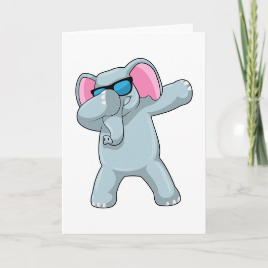 Elephant bij Hip Hop Dance Dab Kaart (Voorkant)