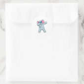 Elephant bij Hip Hop Dance Dab Ronde Sticker (Tas)