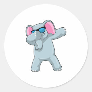 Elephant bij Hip Hop Dance Dab Ronde Sticker