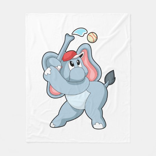 Elephant bij honkbal fleece deken (Voorkant)