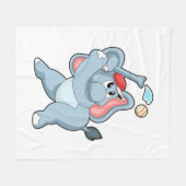 Elephant bij honkbal fleece deken (Voorkant (Horizontaal))