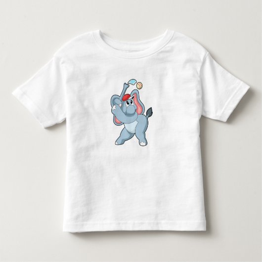 Elephant bij honkbal kinder shirts (Voorkant)