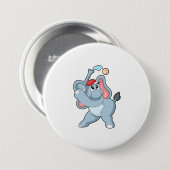 Elephant bij honkbal ronde button 7,6 cm (Voorkant /achterkant)