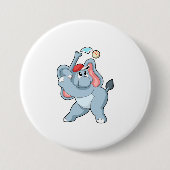 Elephant bij honkbal ronde button 7,6 cm (Voorkant)
