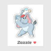 Elephant bij honkbal sticker (Vel)