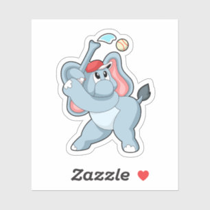 Elephant bij honkbal sticker