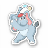 Elephant bij honkbal sticker (Voorkant)