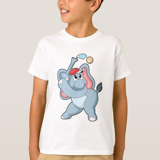 Elephant bij honkbal t-shirt (Voorkant)
