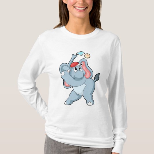 Elephant bij honkbal t-shirt (Voorkant)