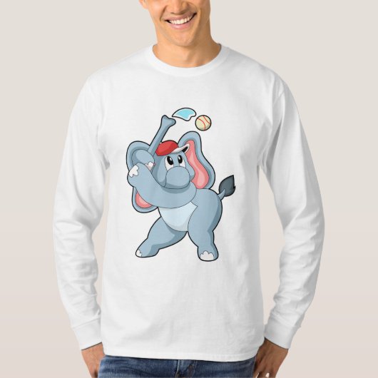 Elephant bij honkbal t-shirt (Voorkant)