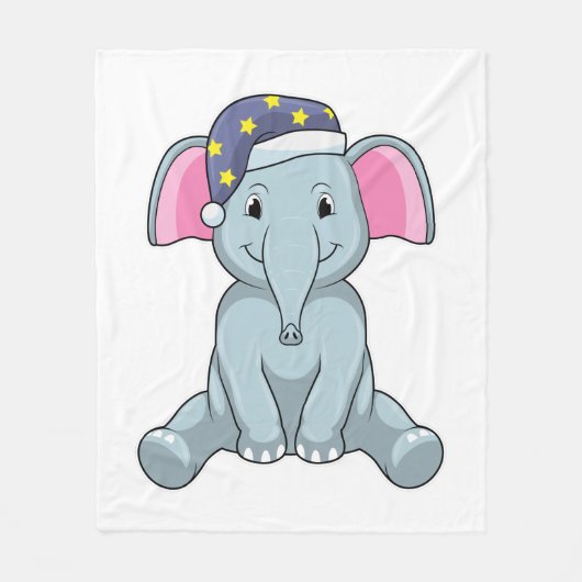 Elephant bij slaapstand met nachtelijk pet fleece deken (Voorkant)