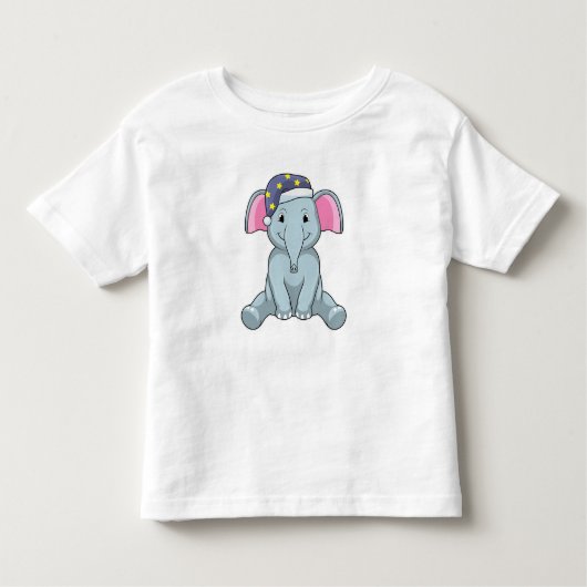Elephant bij slaapstand met nachtelijk pet kinder shirts (Voorkant)