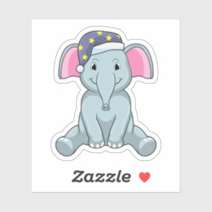 Elephant bij slaapstand met nachtelijk pet sticker